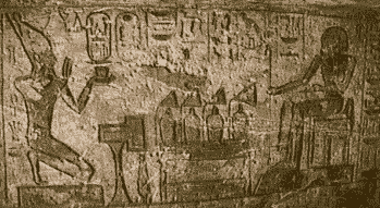 Fresque dans le temple d'Abou Simbel
